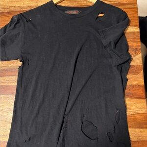 Kate Moss for Zara Black Distressed T-Shirt